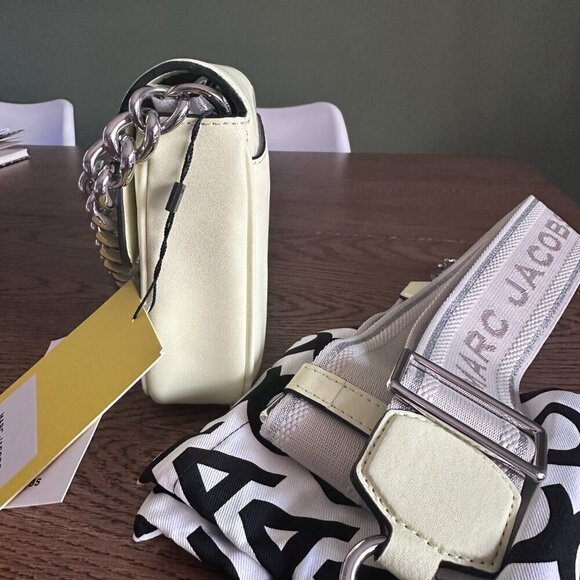 NWT! New Marc Jacobs J Marc Shoulder Bag -Smooth leather -Tender Yellow - Picture 8 of 13